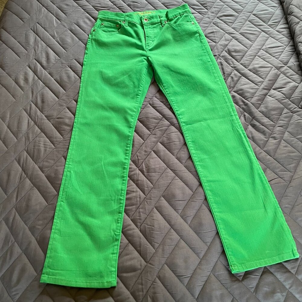 Women's Ralph Lauren Slimming Fit Vibrant Green Jeans Size 8 New With Tags